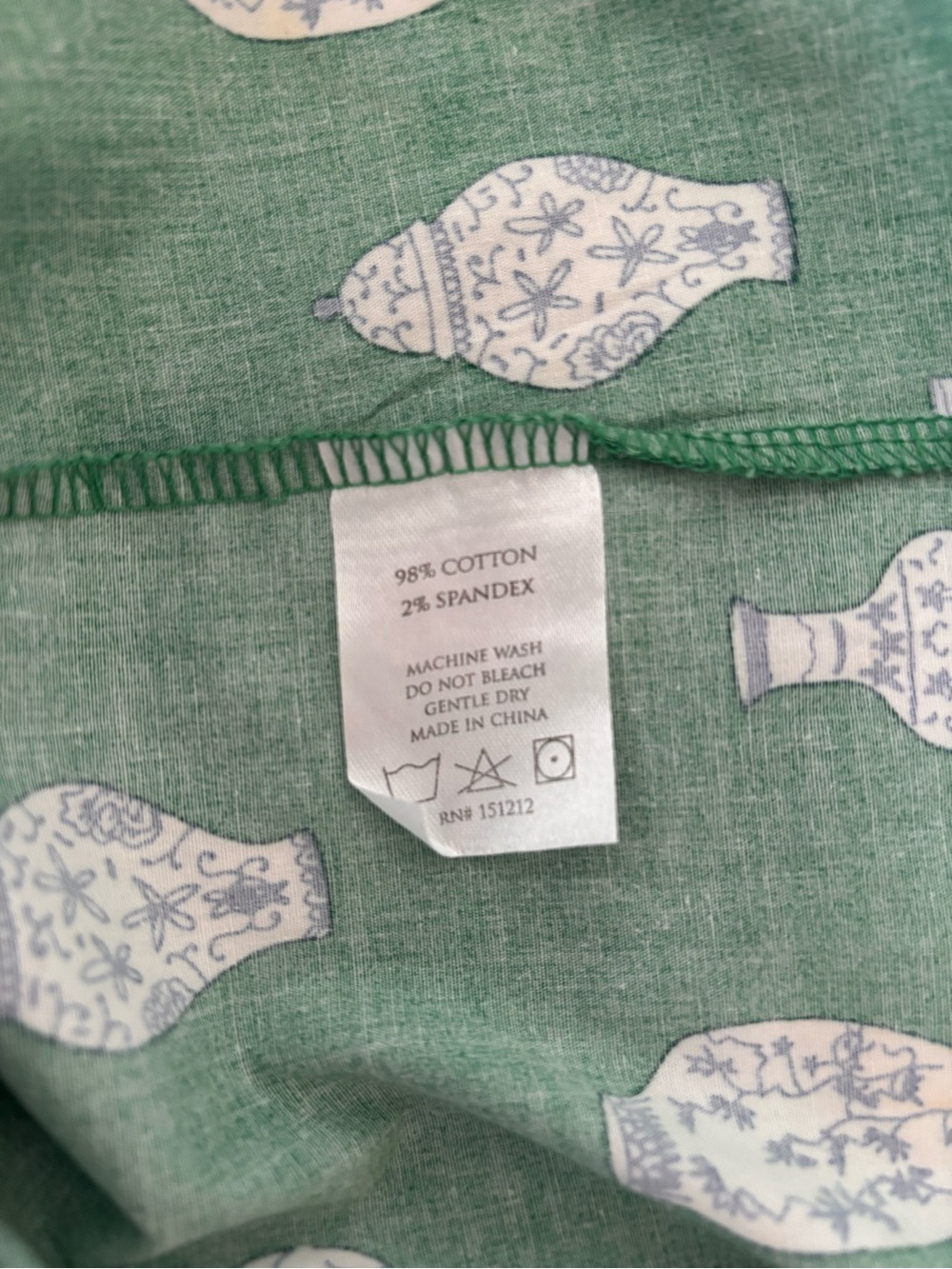 Green Puff Sleeve Mini Dress with White Ginger Jar Print - Picture 5 of 5